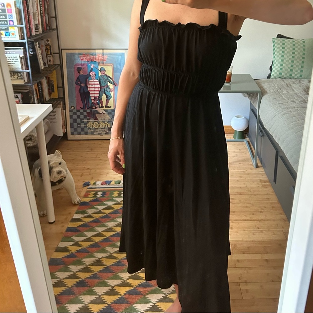 Reformation Black Knit Midi Dress